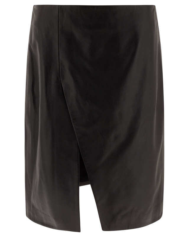 [LOULOU STUDIO] Mini skirt SS25 EKAREBLACK