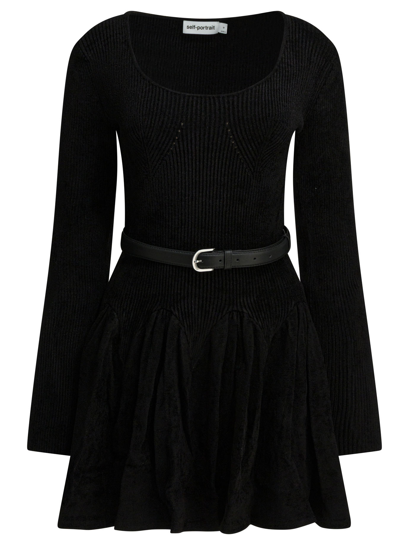 [Self-portrait] Long sleeve dress FW25 AW25-029S-BBLACK