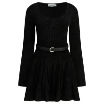 [Self-portrait] Long sleeve dress FW25 AW25-029S-BBLACK