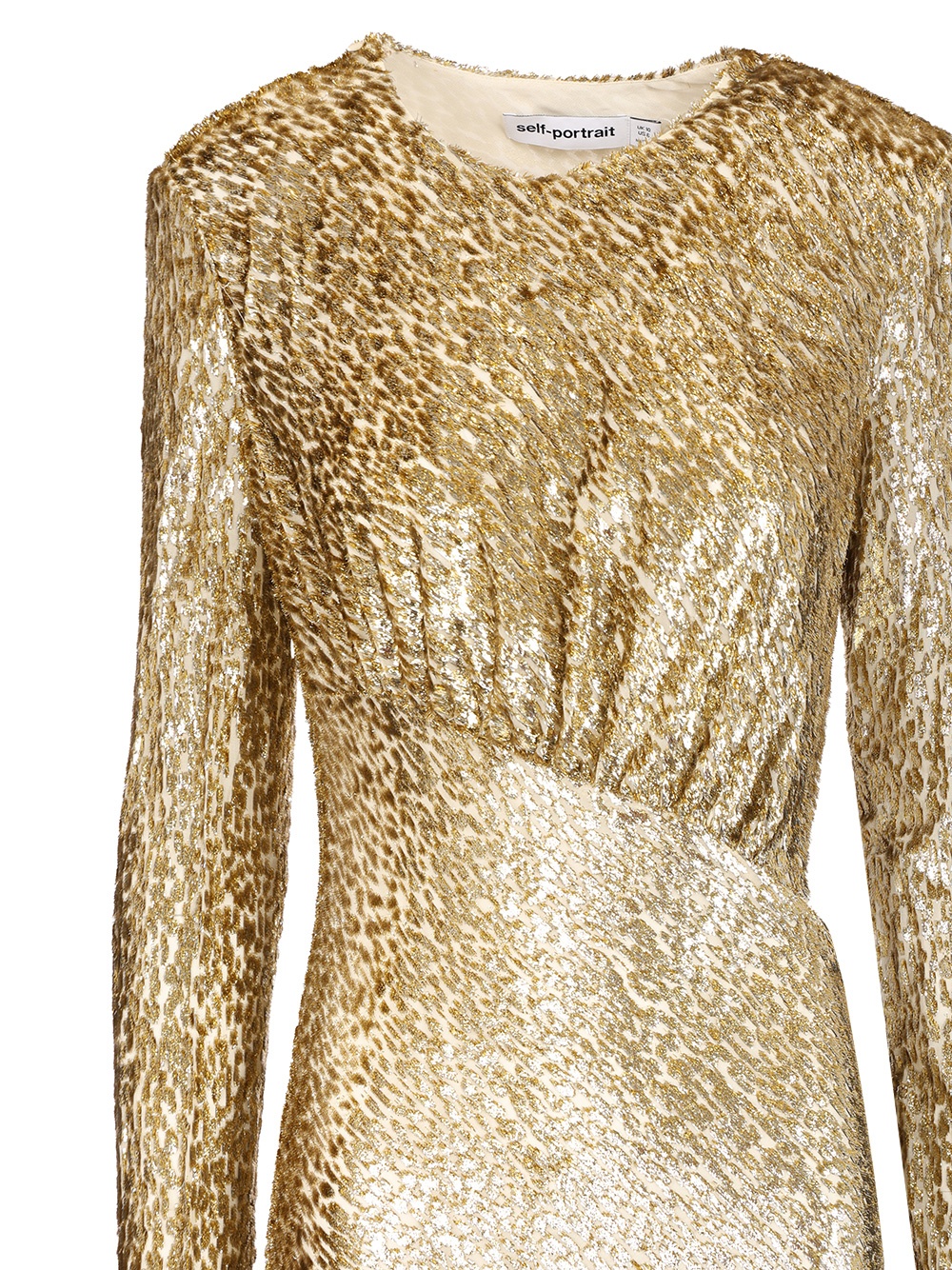 [Self-portrait] Long sleeve dress FW25 PF25-060XA-GDGOLD