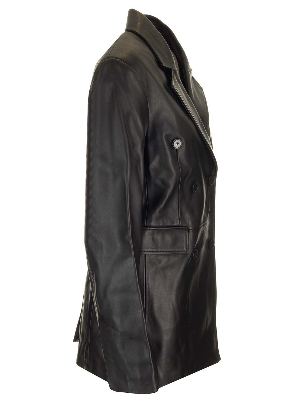 [LOULOU STUDIO] Leather Jacket FW24 BENETRABLACK