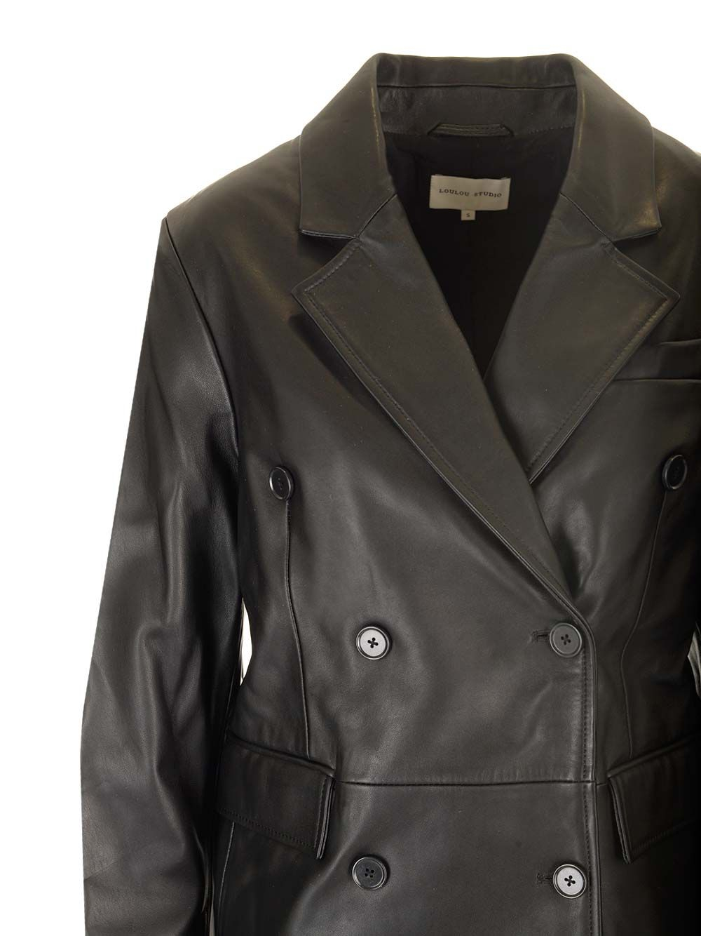 [LOULOU STUDIO] Leather Jacket FW24 BENETRABLACK