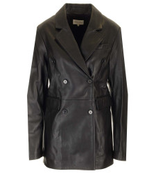 [LOULOU STUDIO] Leather Jacket FW24 BENETRABLACK