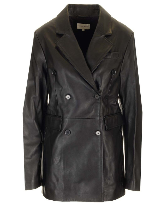 [LOULOU STUDIO] Leather Jacket FW24 BENETRABLACK