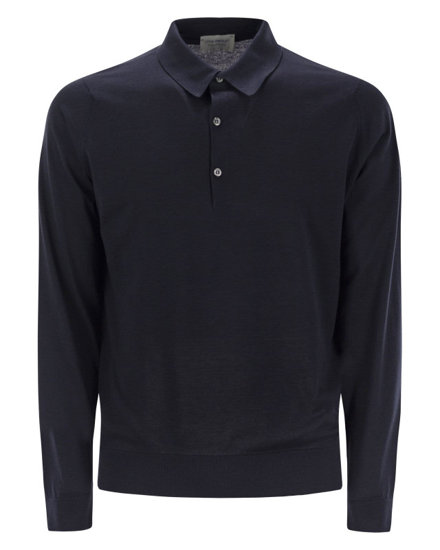 [JOHN SMEDLEY] T-shirts Long Sleeve SS26 BRADWELL NAVY