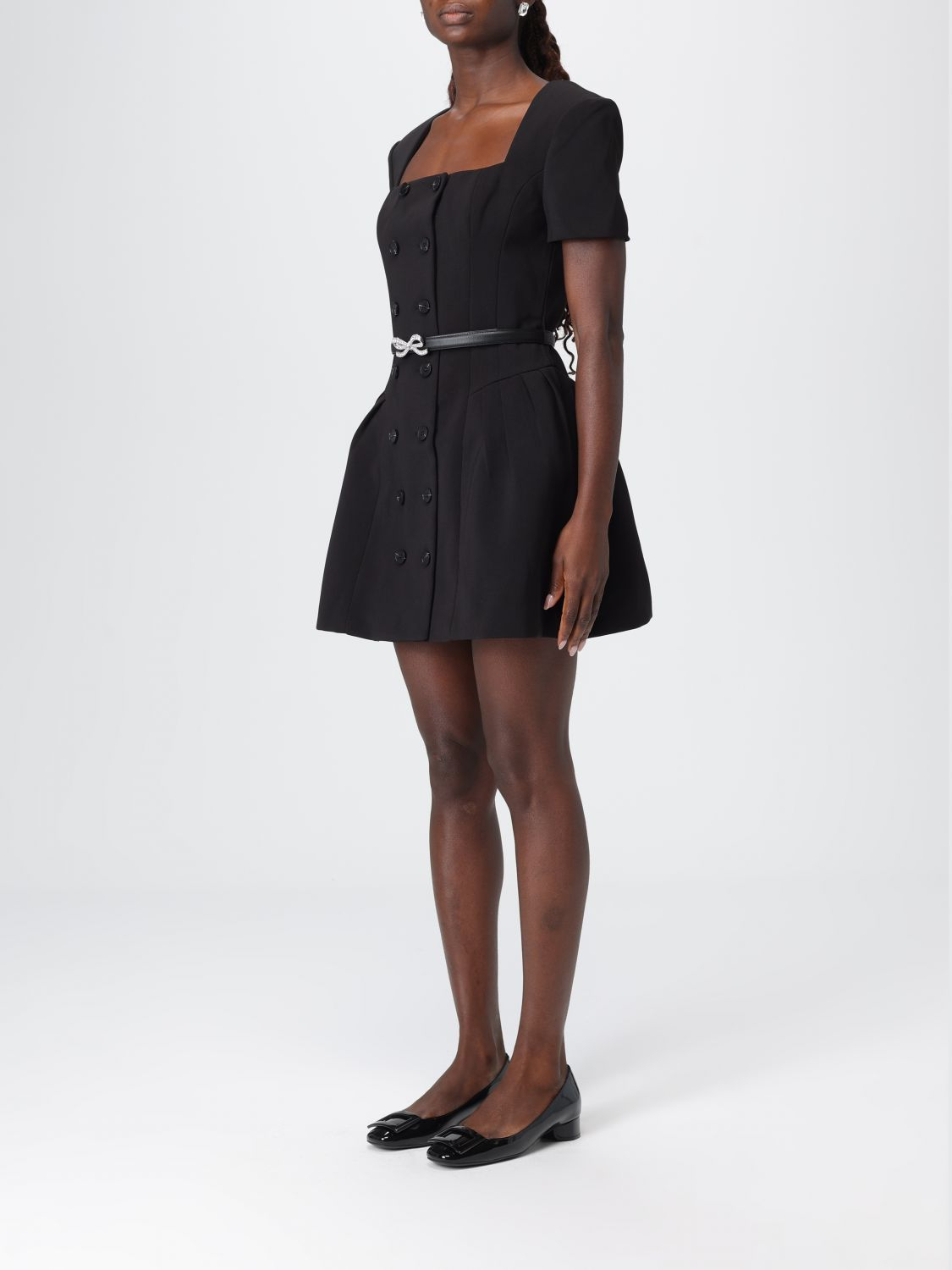 [Self-portrait] Short sleeve dress FW25 AW25082SB BLACK