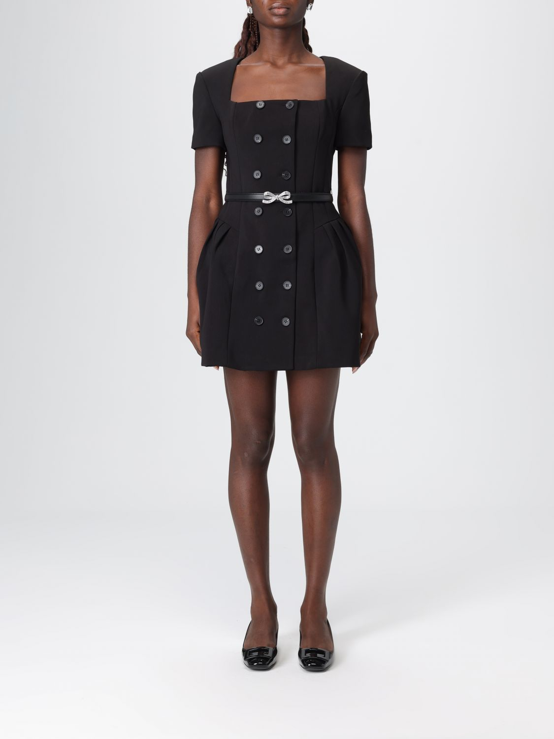 [Self-portrait] Short sleeve dress FW25 AW25082SB BLACK