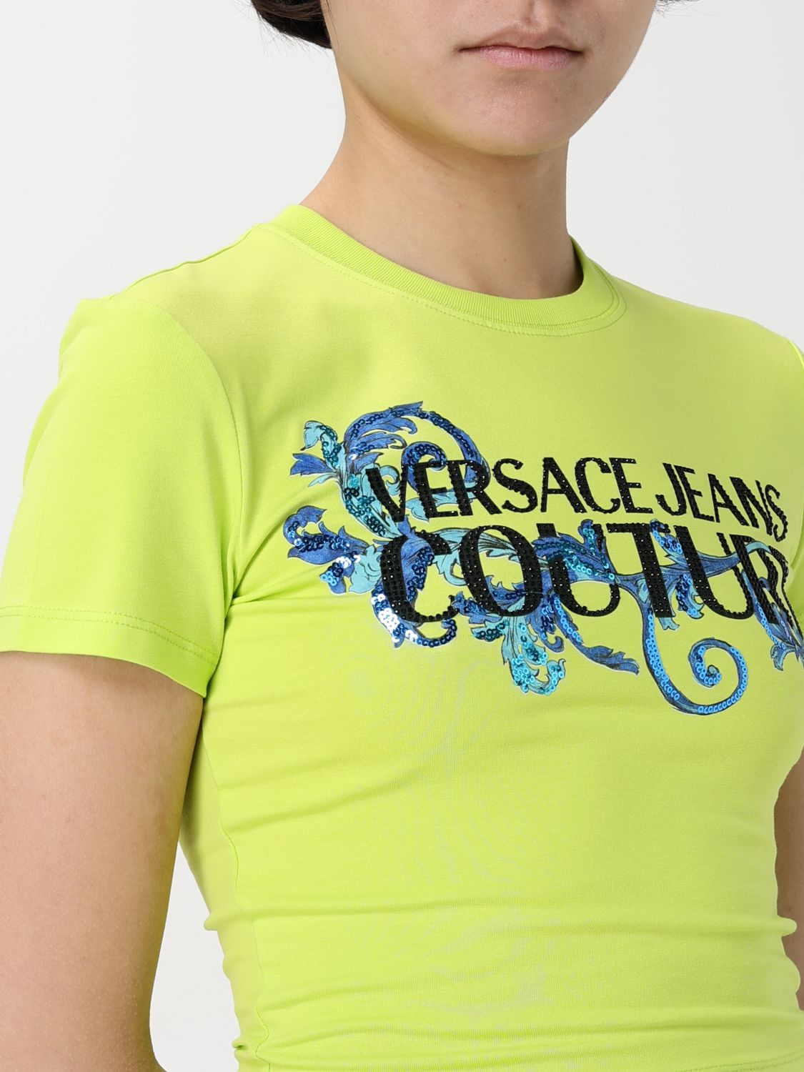 [VERSACE JEANS COUTURE] T-shirts Short Sleeve FW25 78HAHC05CJ02C 166