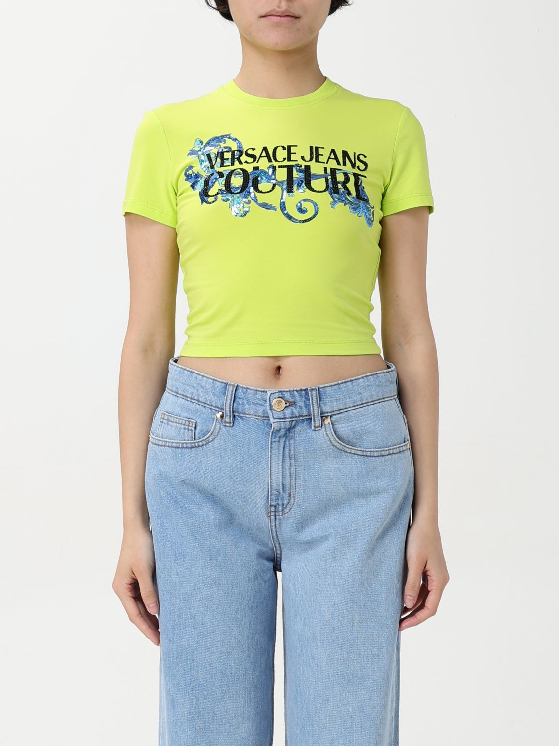 [VERSACE JEANS COUTURE] T-shirts Short Sleeve FW25 78HAHC05CJ02C 166