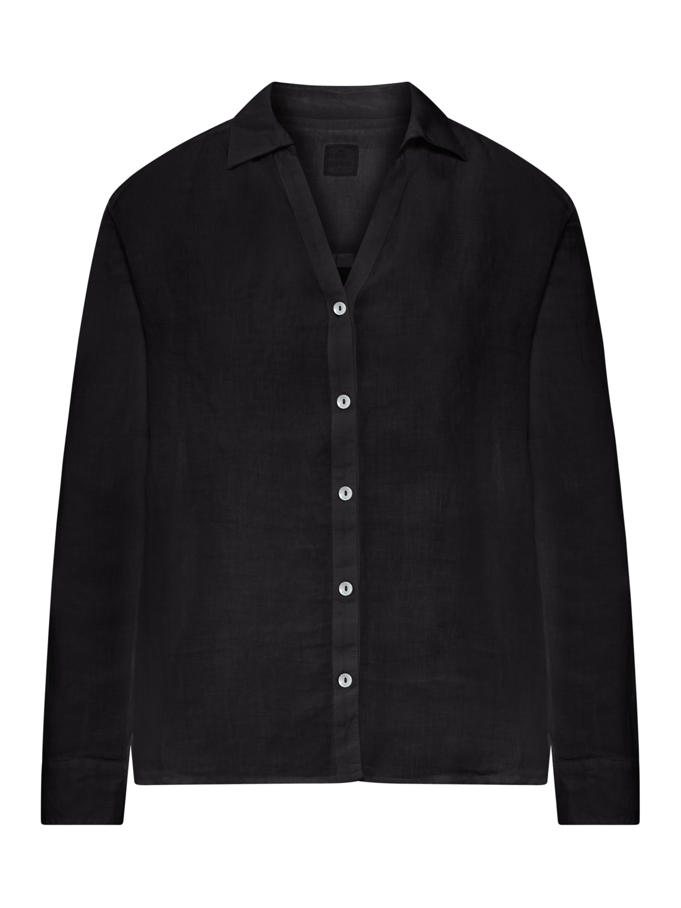 [120% LINO] Shirts Long Sleeve SS26 33ALIW11720000115000000065 BLACK