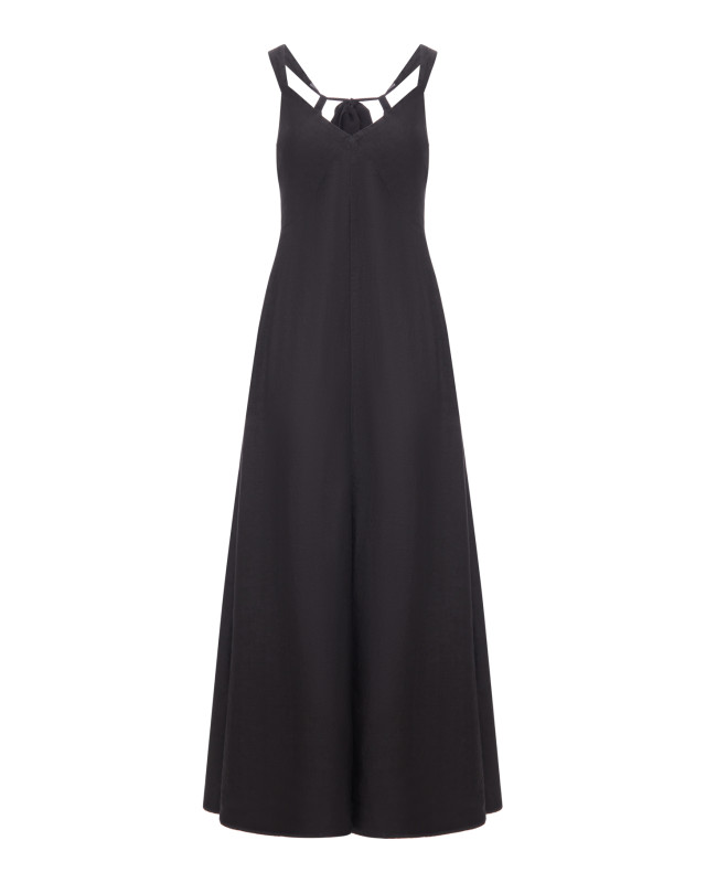 [120% LINO] Sleeveless dress SS26 33ALIW4PL0000E517900900065 BLACK