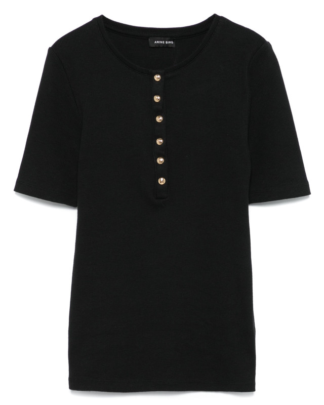 [Anine Bing] T-shirts Long Sleeve SS25 A0810315BLK26