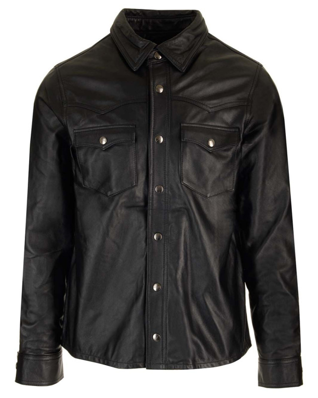 [Giorgio Brato] Leather Jacket SS24 GU24S20089NAPSNERO