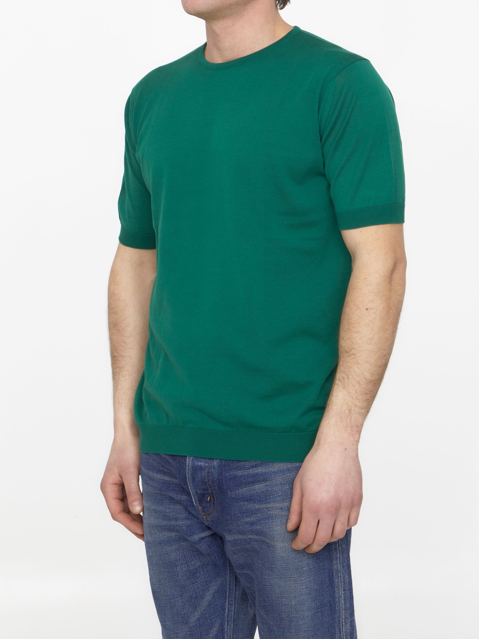 [JOHN SMEDLEY] T-shirts Short Sleeve SS23 BELDEN_30G_SCOTCH GREN