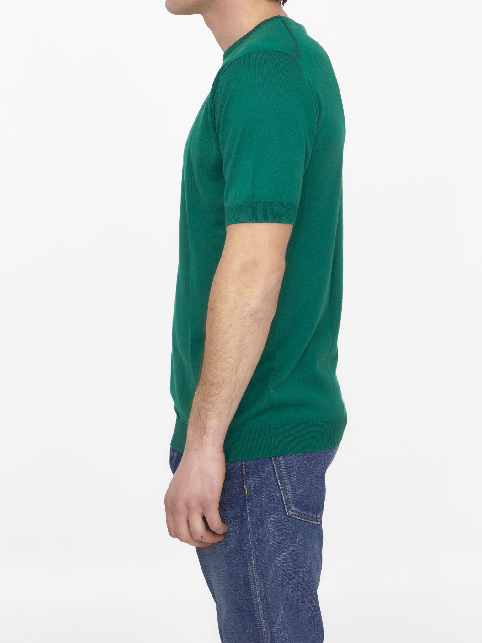 [JOHN SMEDLEY] T-shirts Short Sleeve SS23 BELDEN_30G_SCOTCH GREN