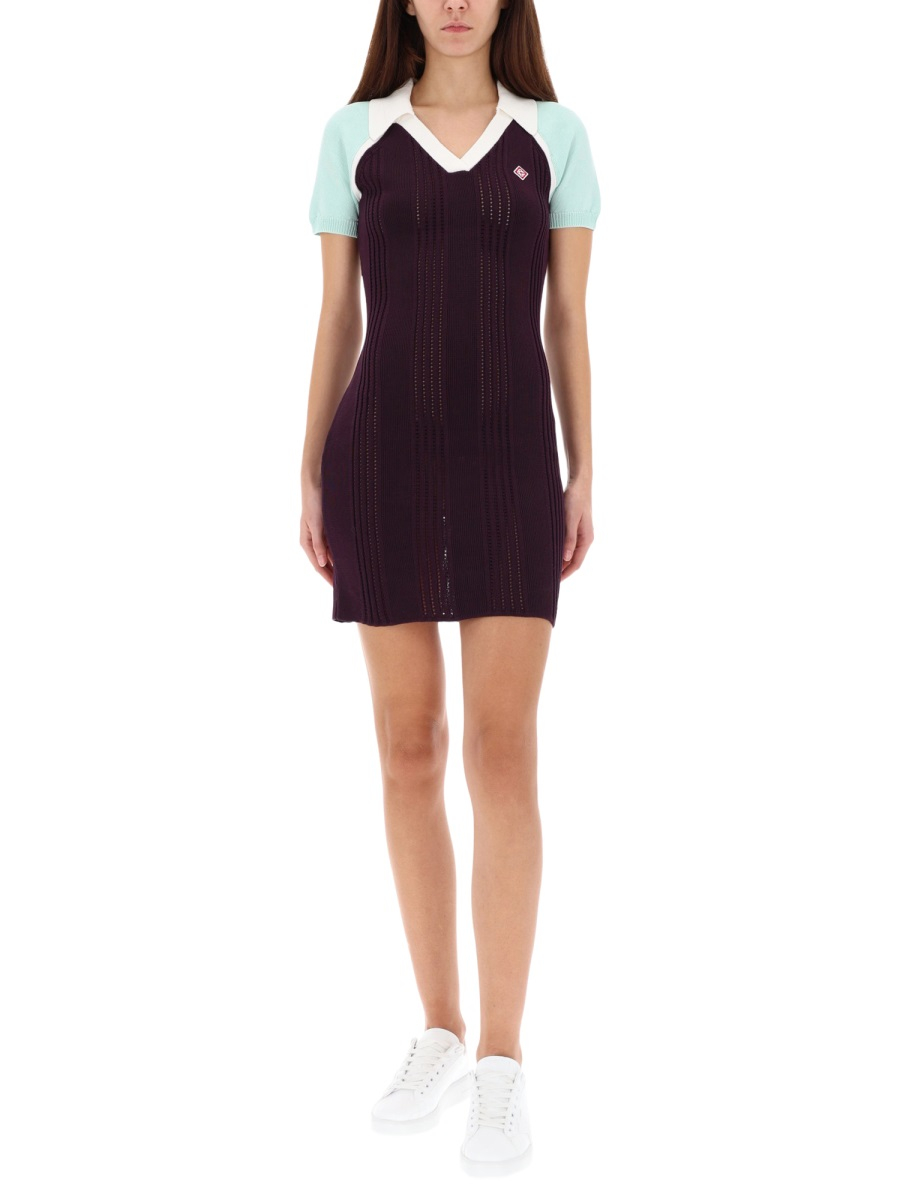 [Casablanca] Short sleeve dress FW25 W-AW25-KW-1078_01AUBERGINE