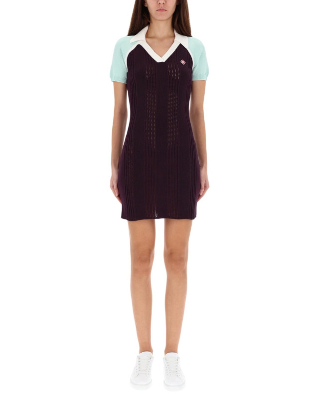 [Casablanca] Short sleeve dress FW25 W-AW25-KW-1078_01AUBERGINE