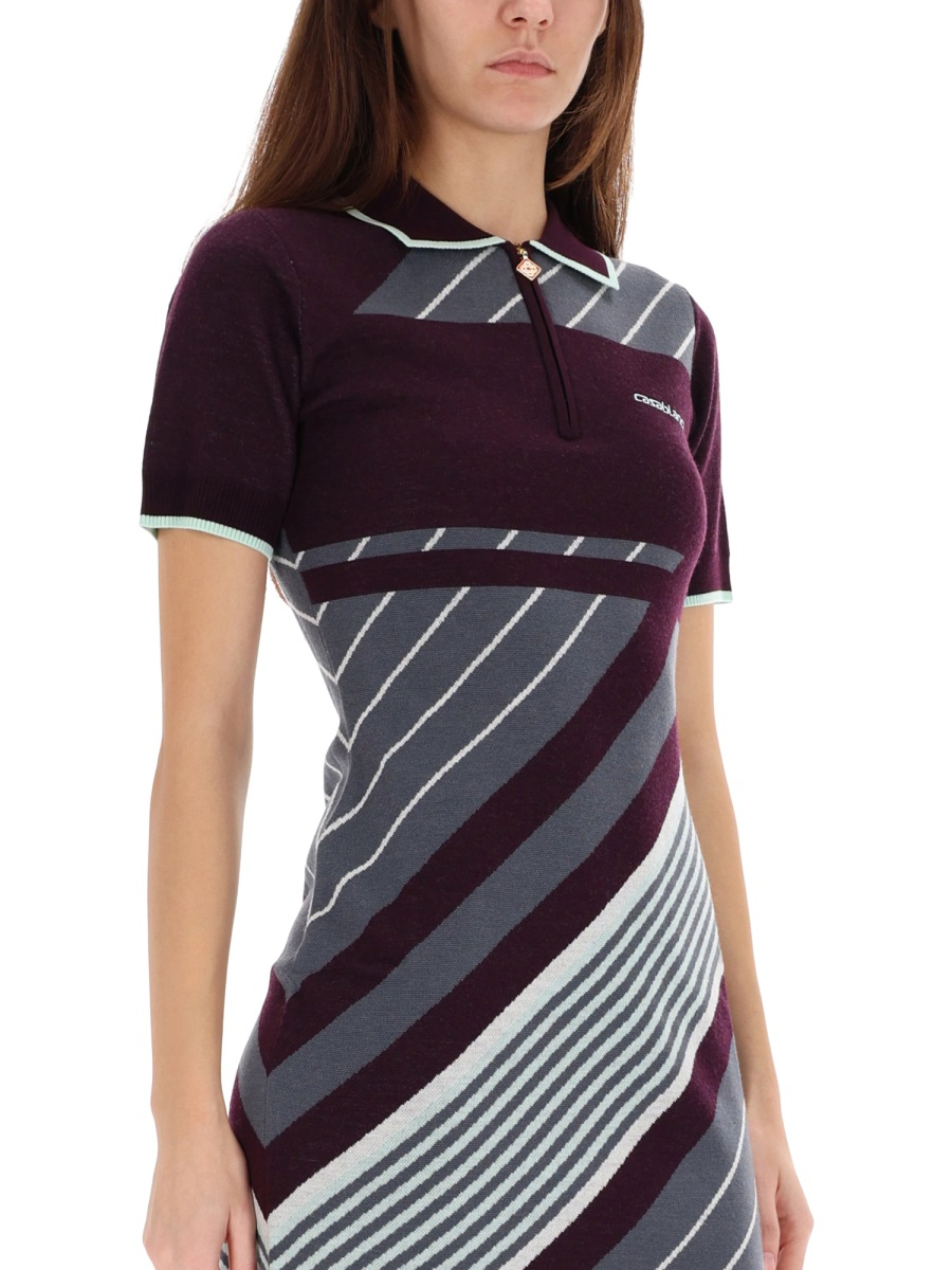 [Casablanca] Short sleeve dress FW25 W-AW25-KW-1087_01AUBERGINE