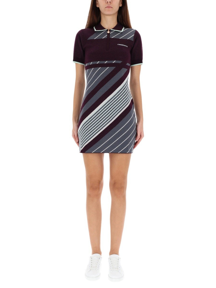 [Casablanca] Short sleeve dress FW25 W-AW25-KW-1087_01AUBERGINE