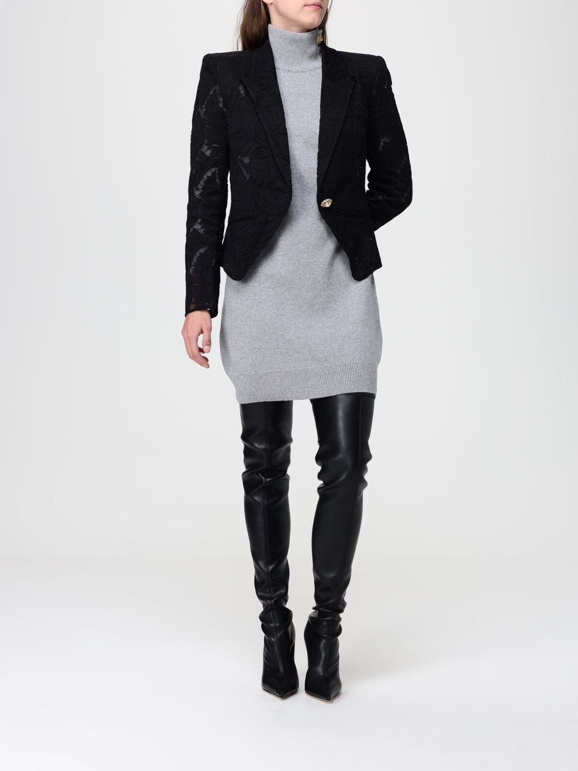 [Balmain] Long sleeve dress FW25 FF0R9382KI87 9UB