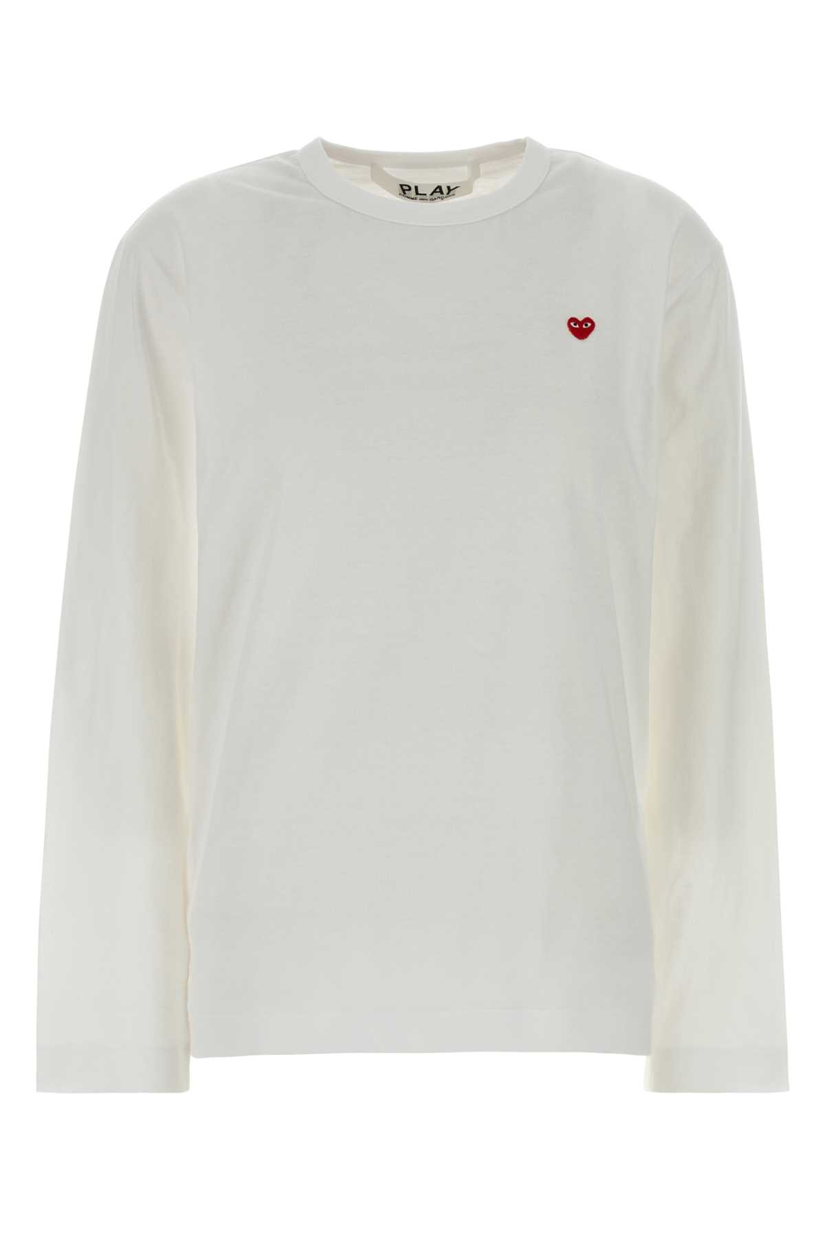 [COMME DES GARCONS PLAY] T-shirts Long Sleeve SS26 AXT308051 WHITE