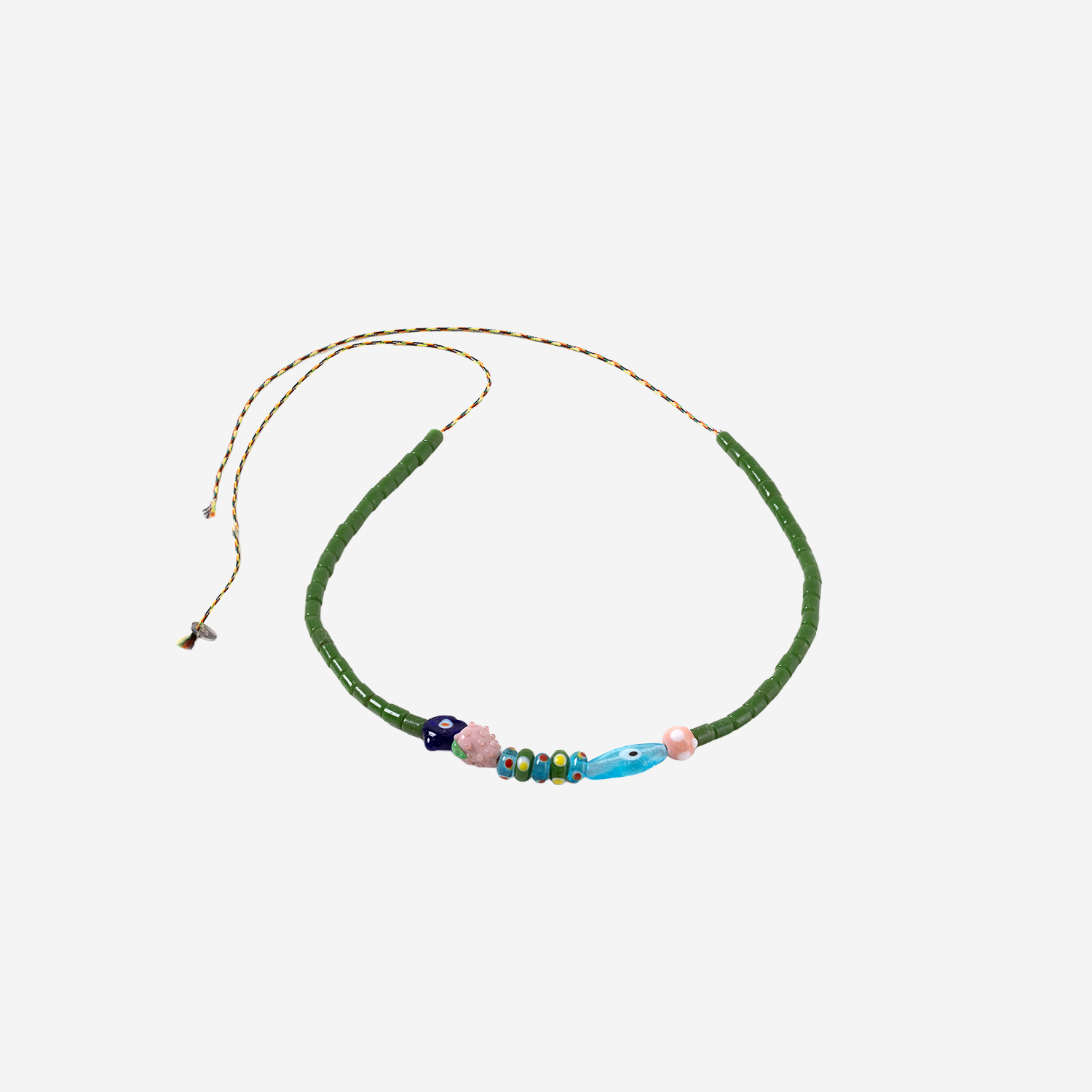 [SORBET ISLAND] Bracelet SS26 MIXEDGLASSBEADEVILEYEGREEN