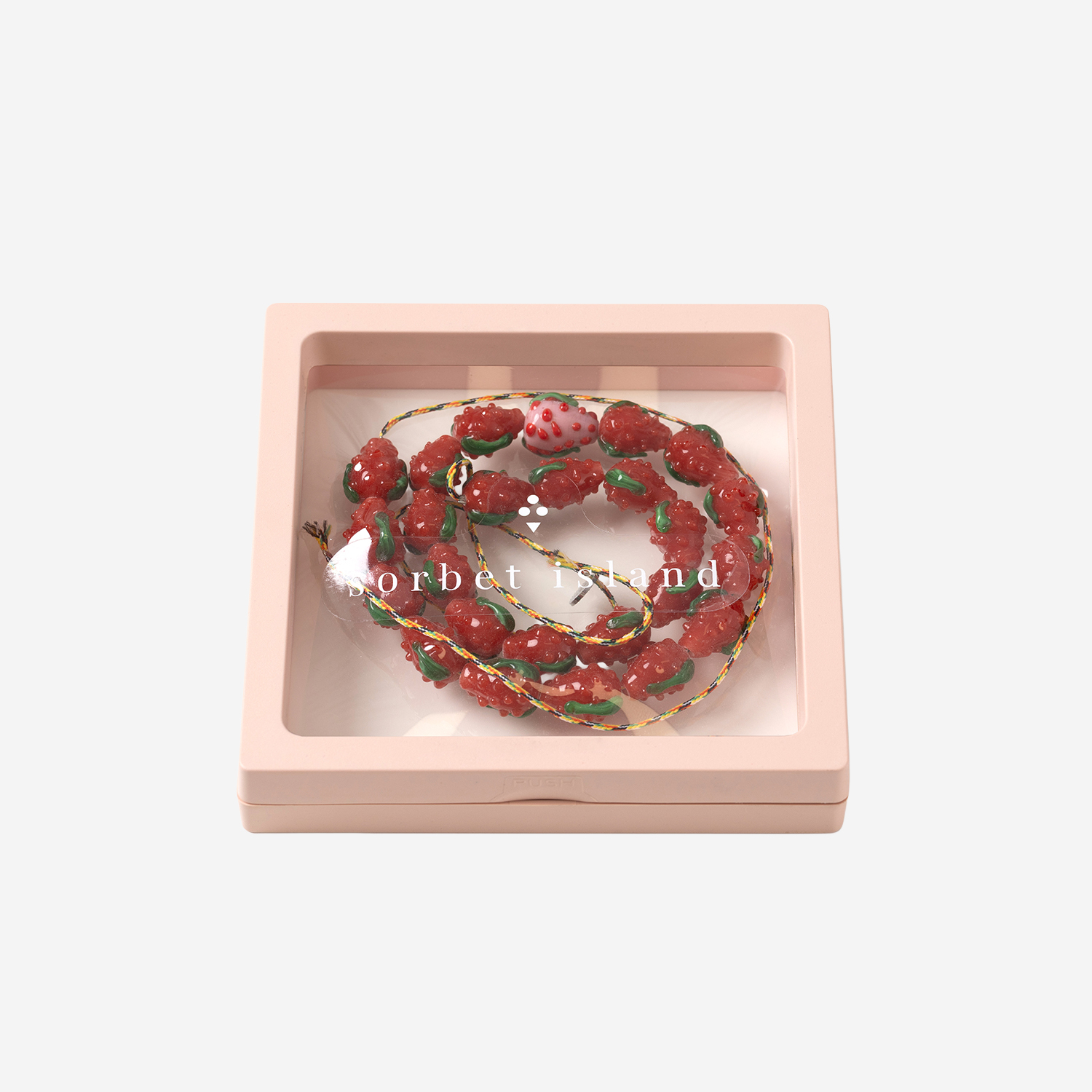 [SORBET ISLAND] Bracelet SS26 MIXEDGLASSBEADMULTISTRAWBERRYRED