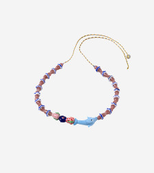 [SORBET ISLAND] Bracelet SS26 MIXEDGLASSBEADDOLPHINPINKRED