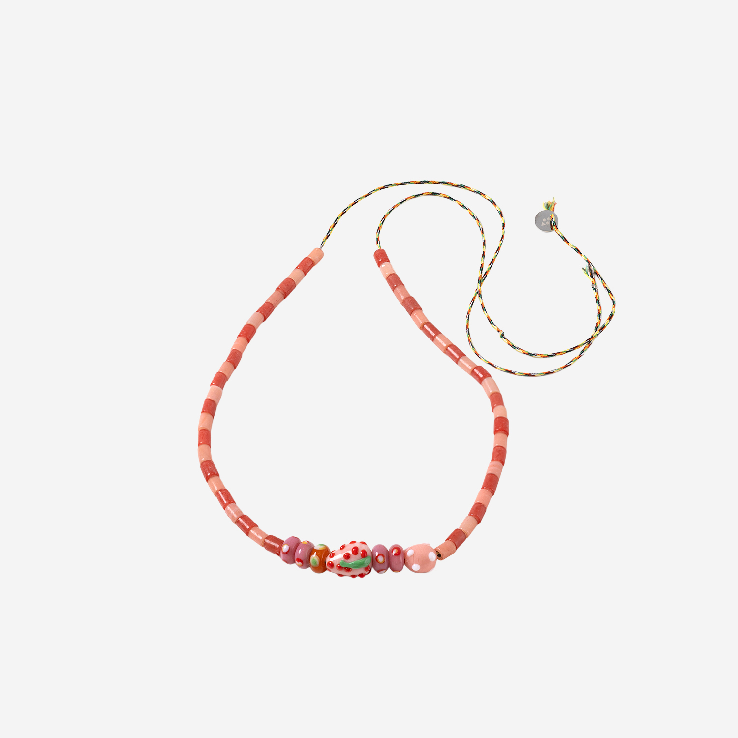 [SORBET ISLAND] Bracelet SS26 MIXEDGLASSBEADSTRAWBERRYPINKRED