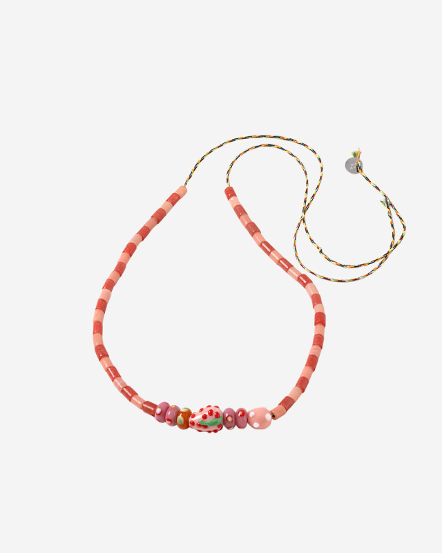 [SORBET ISLAND] Bracelet SS26 MIXEDGLASSBEADSTRAWBERRYPINKRED