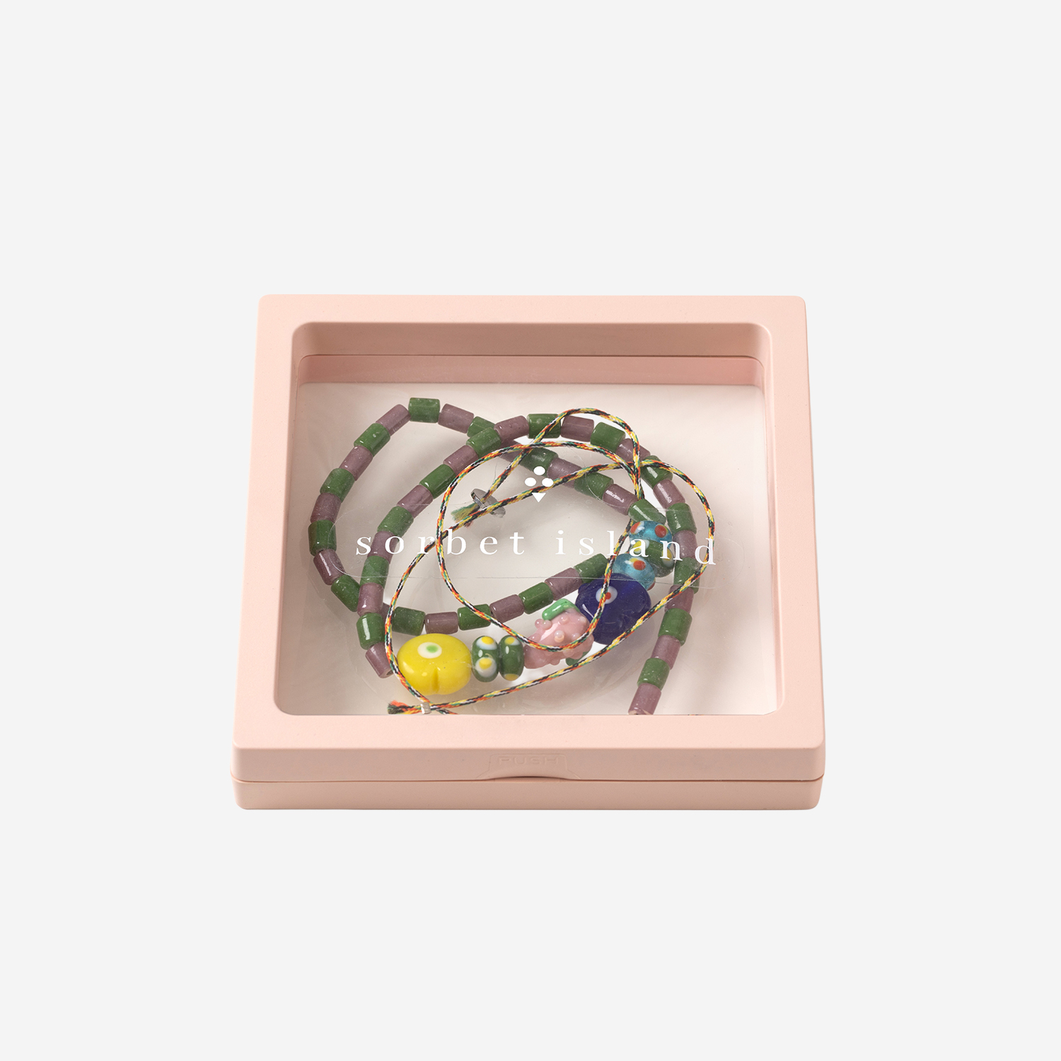 [SORBET ISLAND] Bracelet SS26 MIXEDGLASSBEADSTRAWBERRYGREENPURPLE