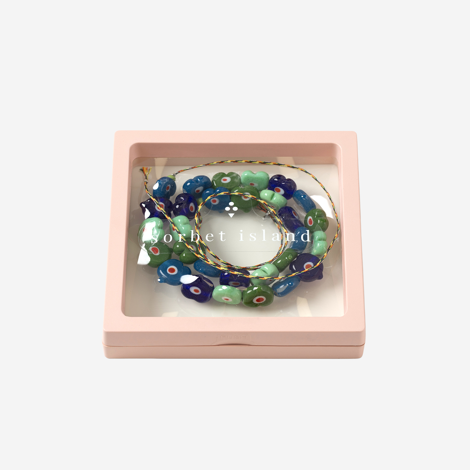 [SORBET ISLAND] Bracelet SS26 MIXEDGLASSBEADMULTIHEARTBLUE