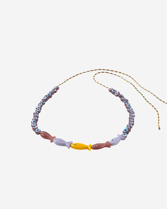 [SORBET ISLAND] Bracelet SS26 FISHGLASSBEADPINKPURPLE