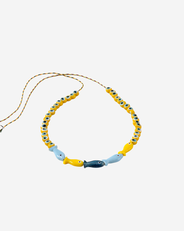 [SORBET ISLAND] Bracelet SS26 FISHGLASSBEADYELLOWBLUE