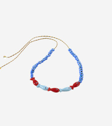 [SORBET ISLAND] Bracelet SS26 FISHGLASSBEADREDLIGHTBLUE