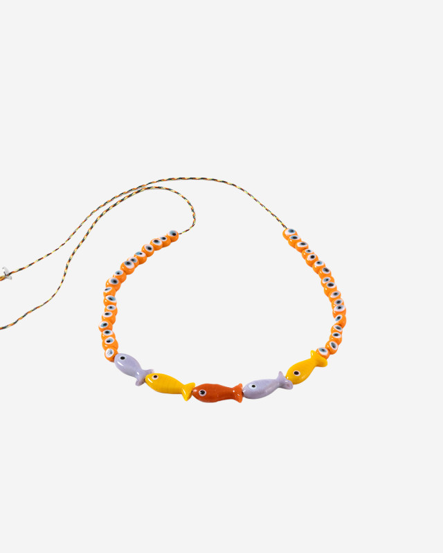 [SORBET ISLAND] Bracelet SS26 FISHGLASSBEADTELLOWORANGE