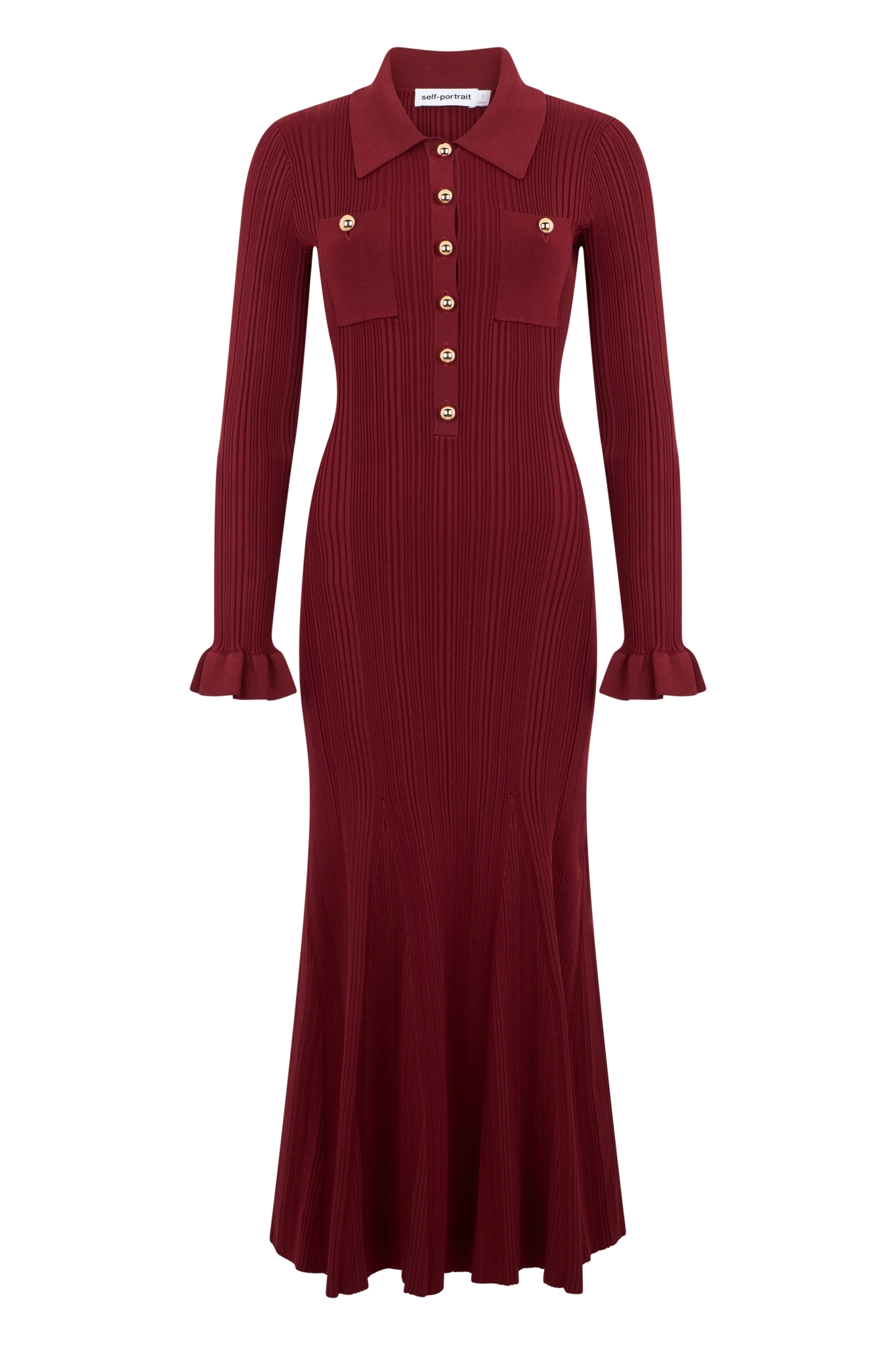 [SELF PORTRAIT] Long sleeve dress FW25 AW25008MABU_BURGUNDY