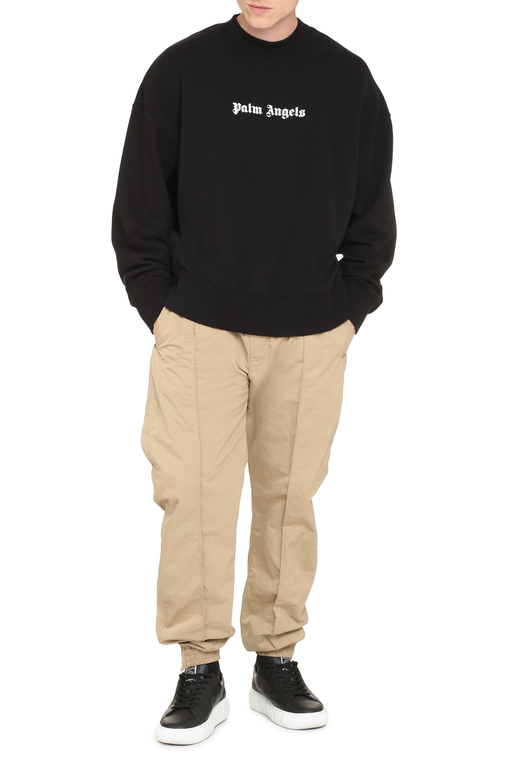[Palm Angels] Sweatshirt FW23 PMBA074F23FLE0031001_BLACKWHITE