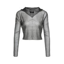 [Santa Brands] T-shirts Long Sleeve FW23 HOODEDBLOUSE_BLK