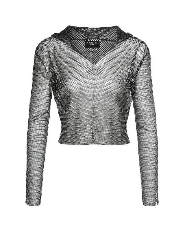 [Santa Brands] T-shirts Long Sleeve FW23 HOODEDBLOUSE_BLK