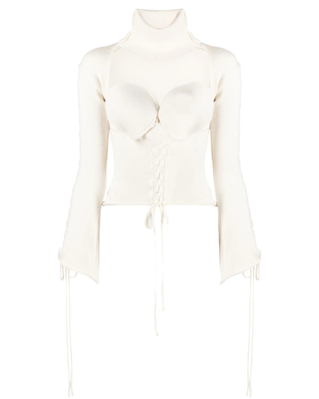[Julfer] T-shirts Long Sleeve FW23 X-TINA JUMPER  CHALK