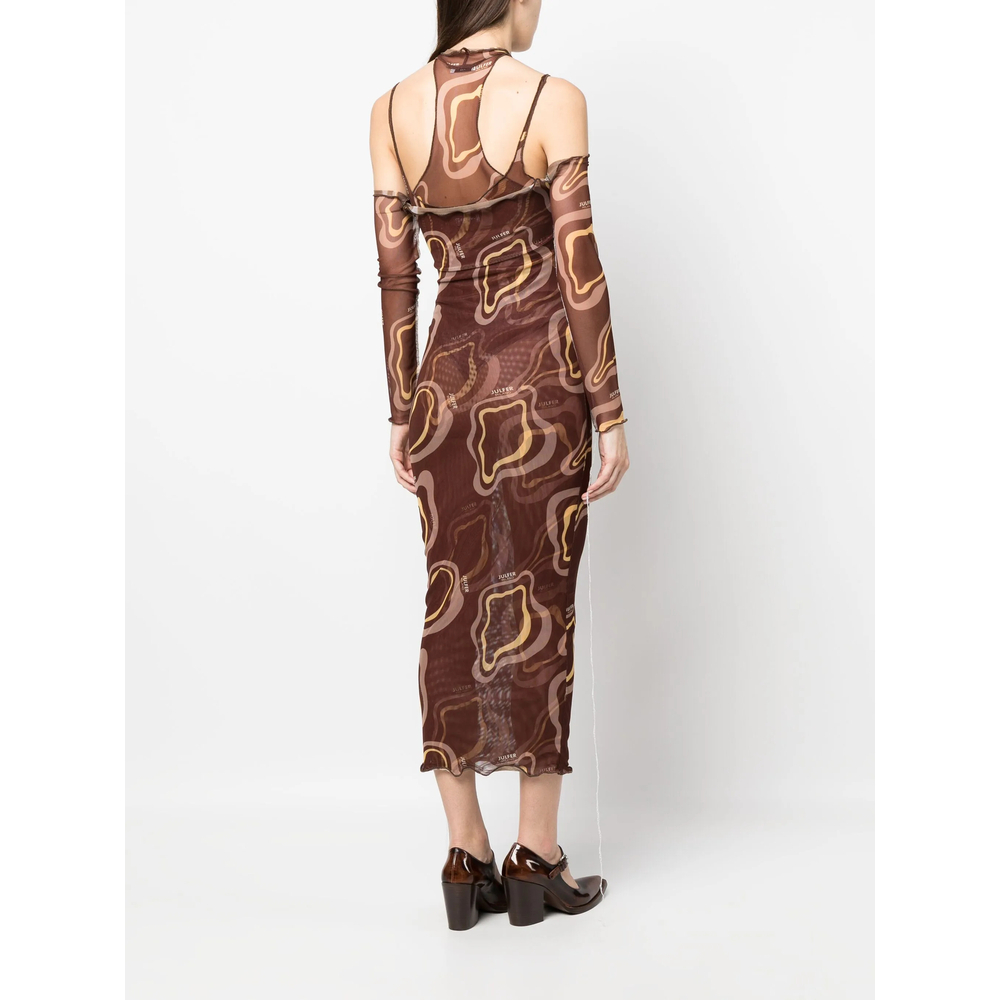 [Julfer] Long sleeve dress FW23 JANET LONG  BROWN