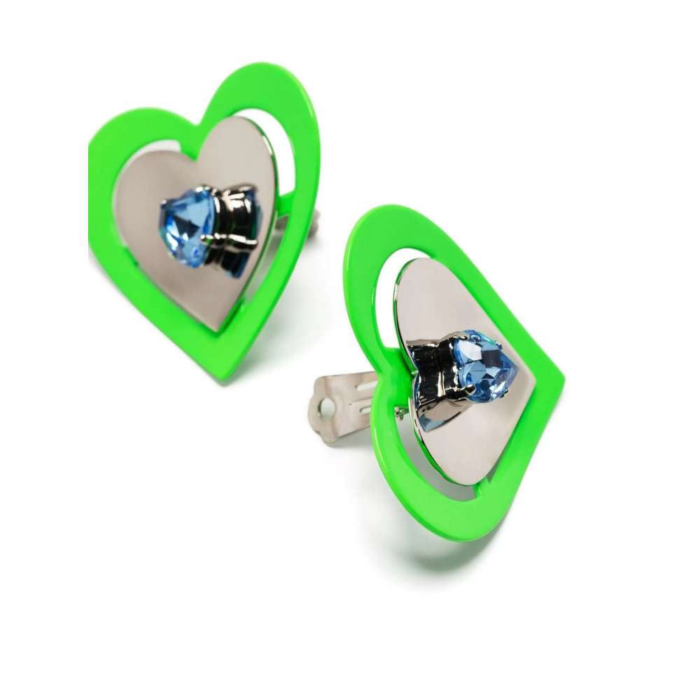[Safsafu] Earring SS23 NEON HEART EARRINGS GREEN
