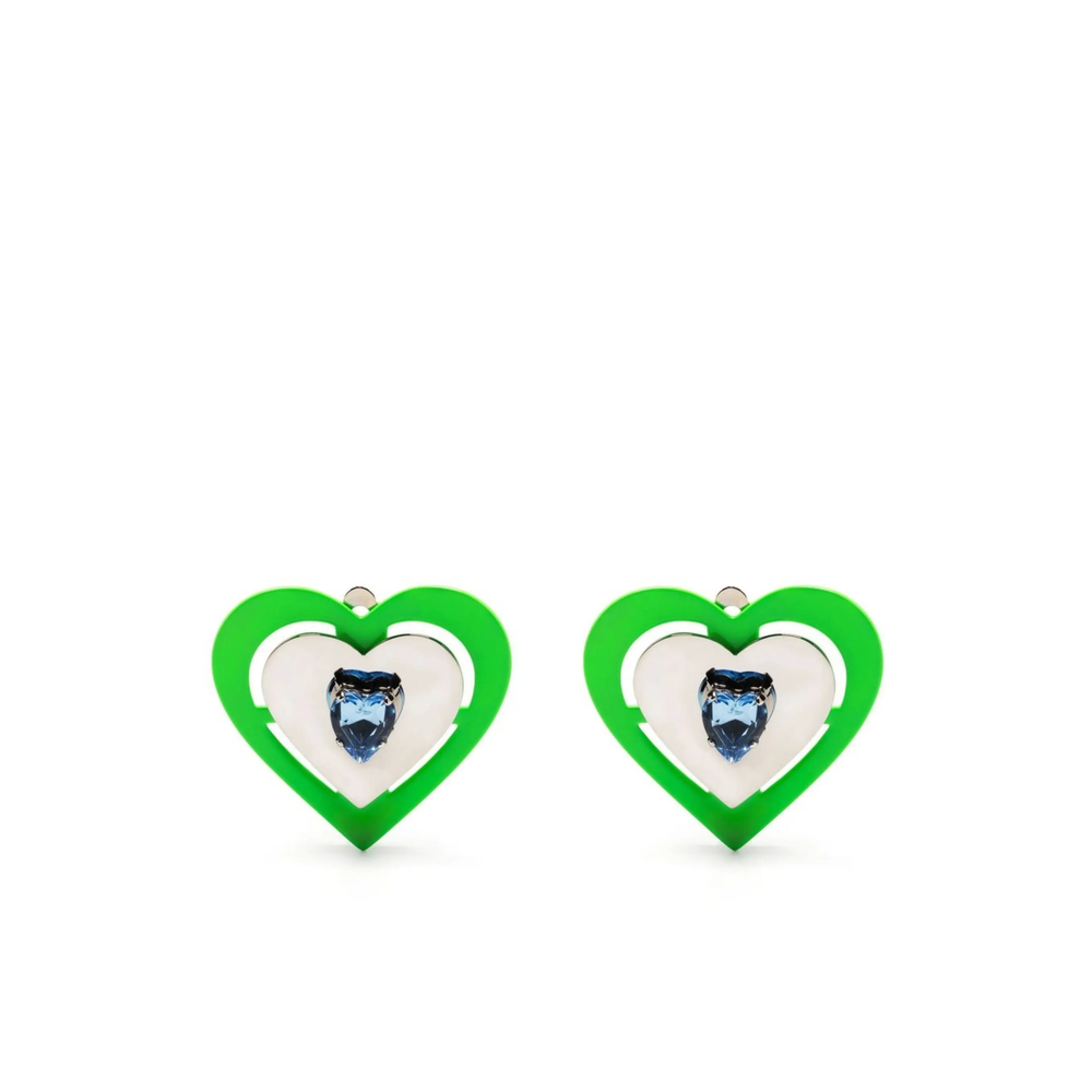 [Safsafu] Earring SS23 NEON HEART EARRINGS GREEN
