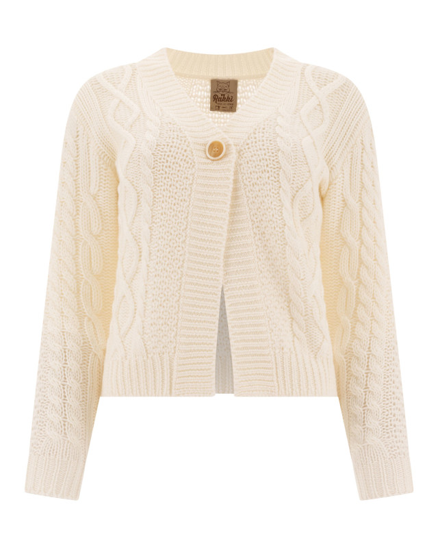 [Rakki] Cardigan FW25 SOUFFLE CARDIGAN WVBIANCO LANA
