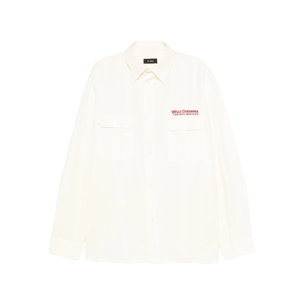 [Willy Chavarria] Shirts Long Sleeve FW25 WCSHT0026-000  WHITE