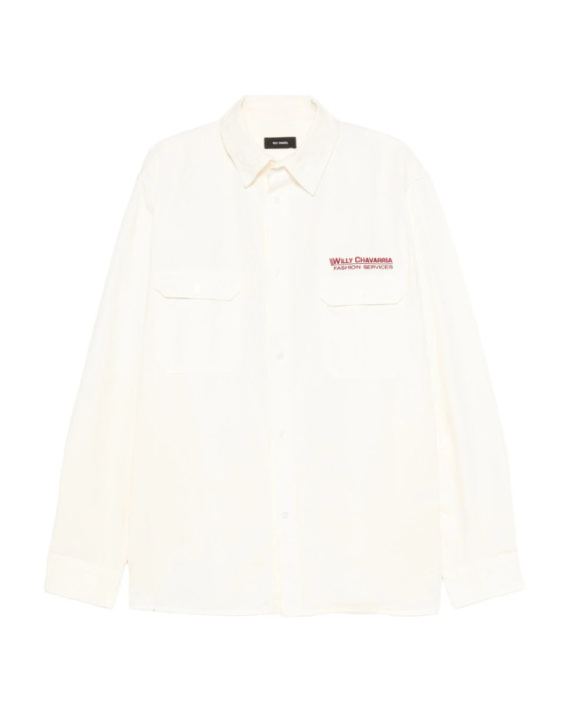 [Willy Chavarria] Shirts Long Sleeve FW25 WCSHT0026-000  WHITE