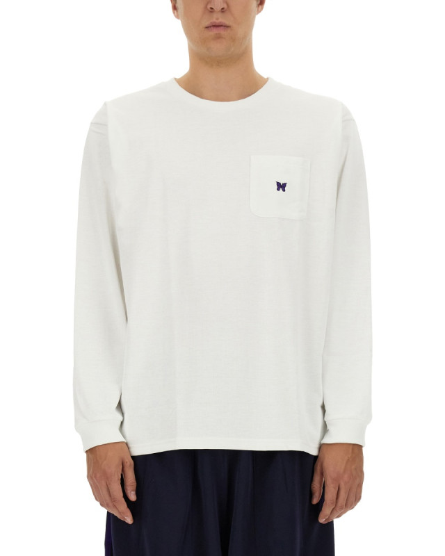 [Needles] T-shirts Long Sleeve FW23 NS272_A-WHITE