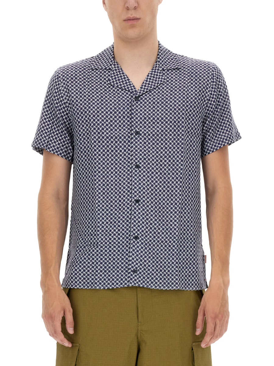 [ORLEBAR BROWN] Shirts Short Sleeve SS22 276138_NAVY/WHITE