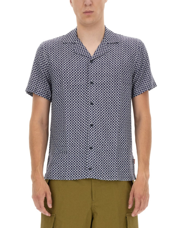 [ORLEBAR BROWN] Shirts Short Sleeve SS22 276138_NAVY/WHITE